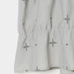 cross embroidery shirring shirt Ash gray【Delivery in February 2026】