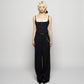 seam frayed dropped chain pants Black【Delivery in February 2026】