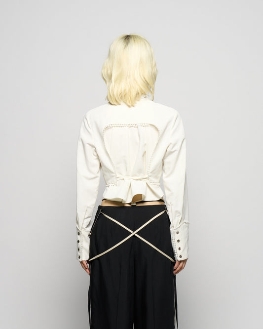 multi way ribbon tape pants Black【Delivery in February 2026】