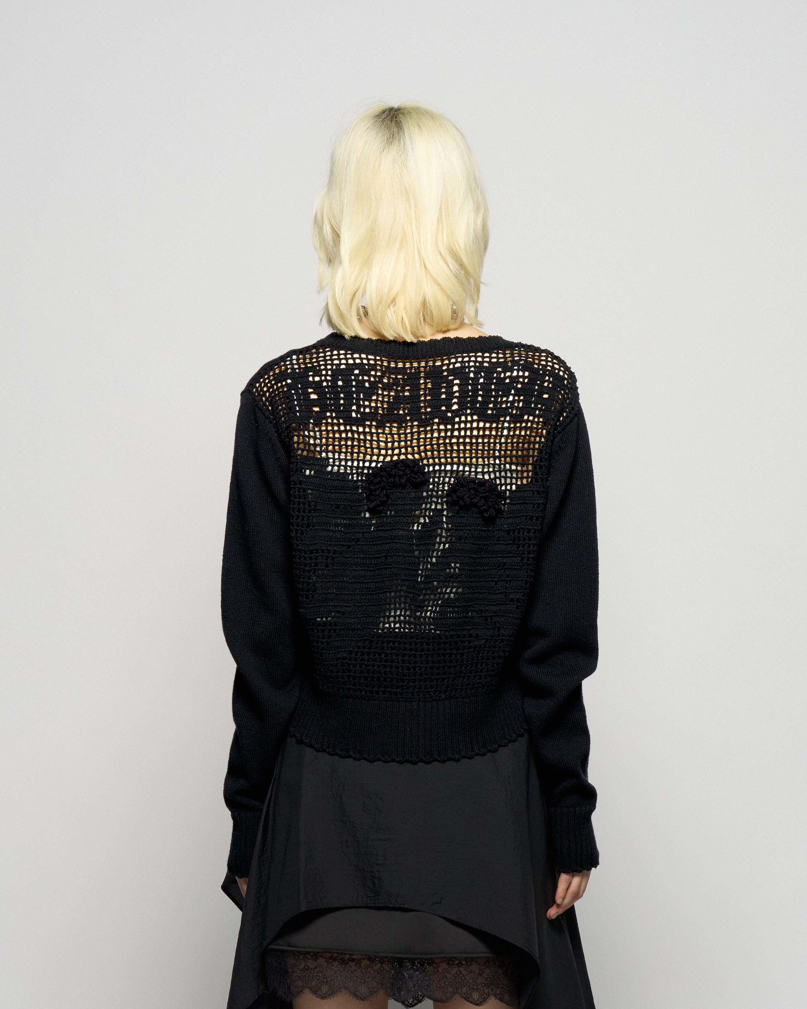 cupid in HEAVEN crochet knit cardigan Black【stock】 – tanakadaisuke
