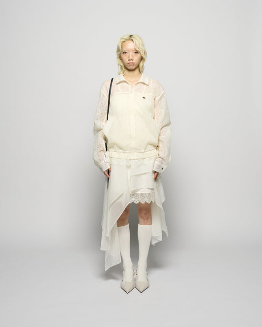 asymmetry hem layered skirt Ivory【Delivery in February 2026】