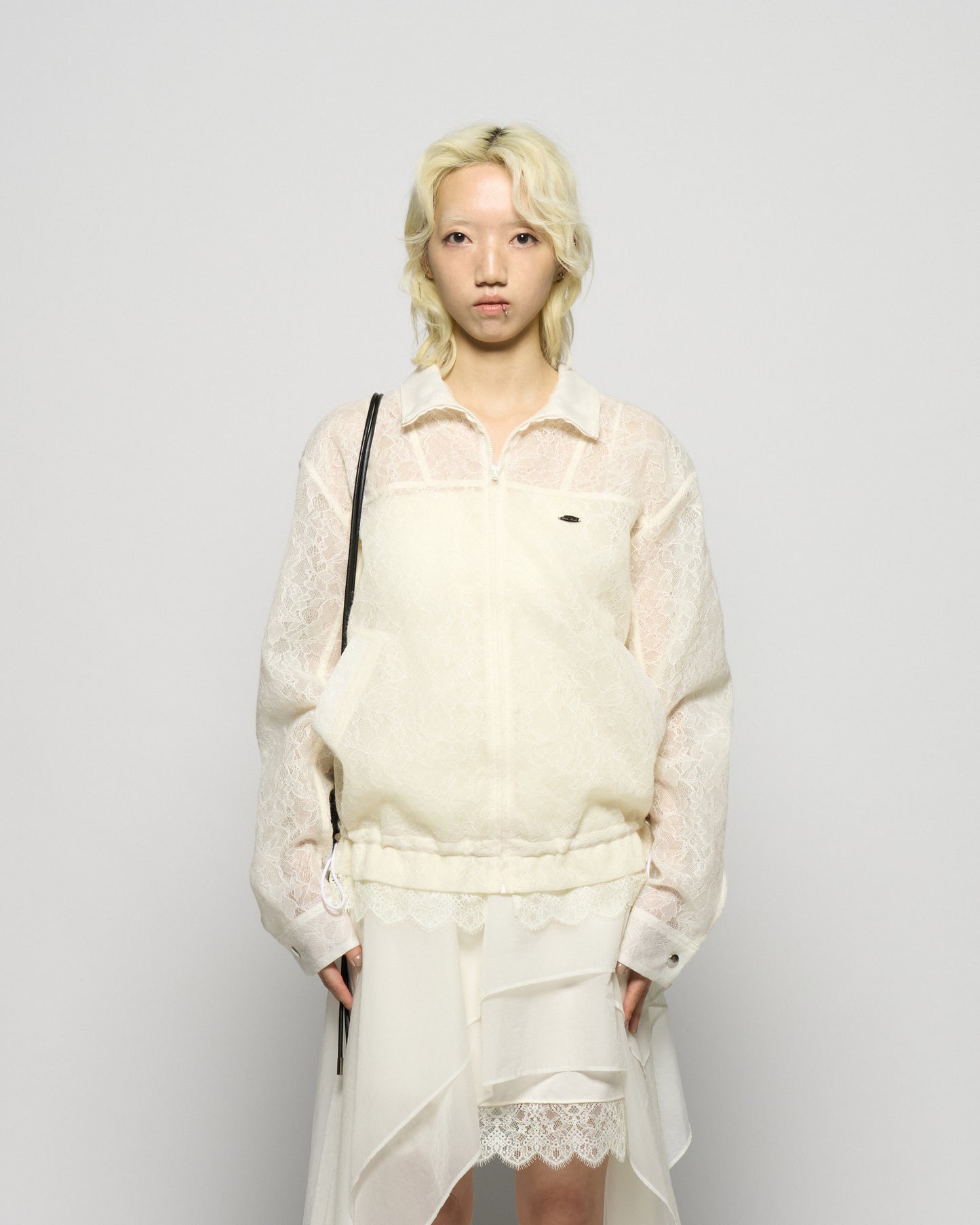 asymmetry hem layered skirt Ivory【Delivery in February 2026】