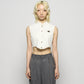 back lace curtain no sleeve blouse Off white【Delivery in January 2026】