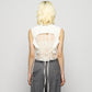 back lace curtain no sleeve blouse Off white【Delivery in January 2026】