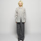 cross embroidery shirring shirt Ash gray【Delivery in February 2026】
