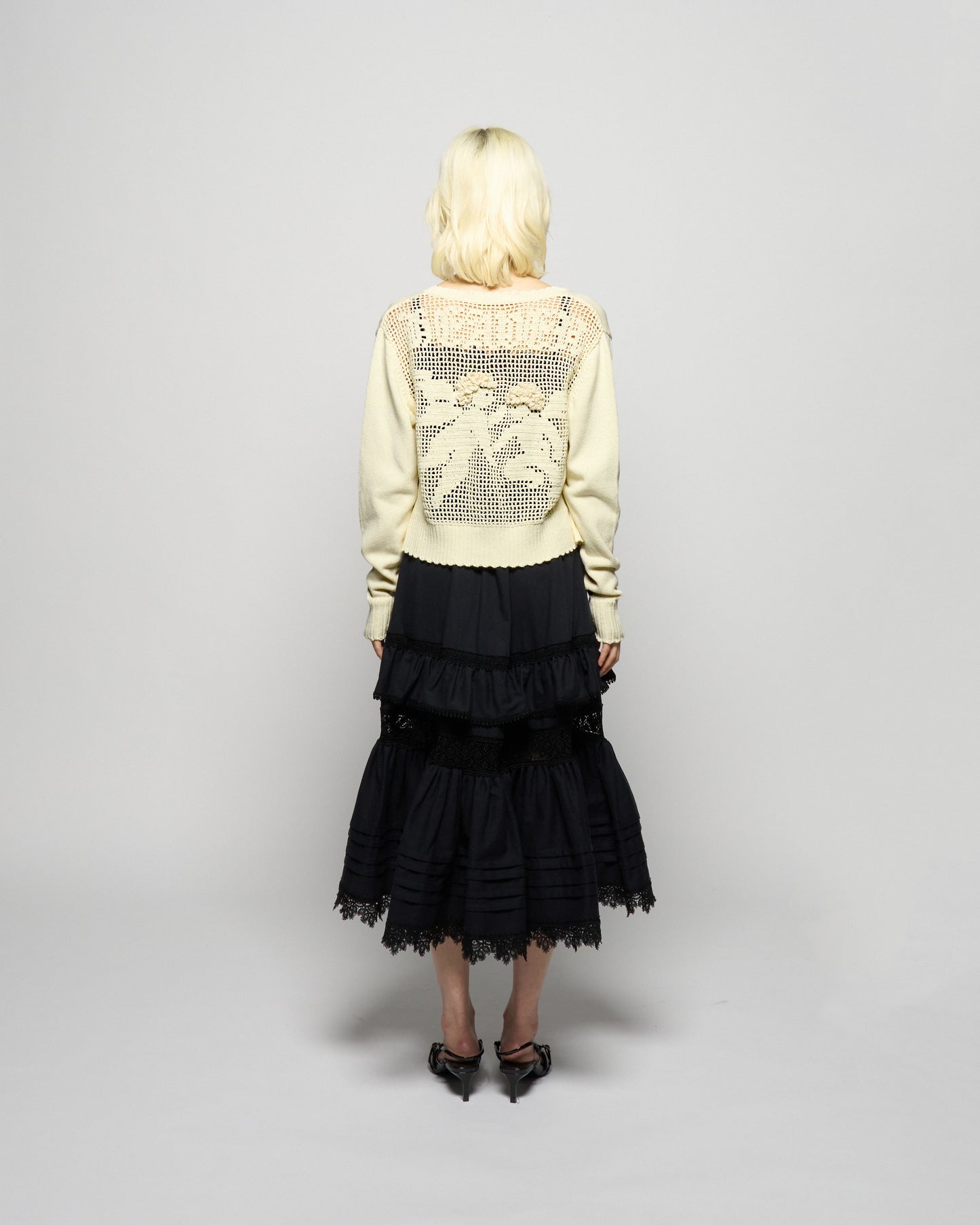 cupid in HEAVEN crochet knit cardigan Ivory【stock】