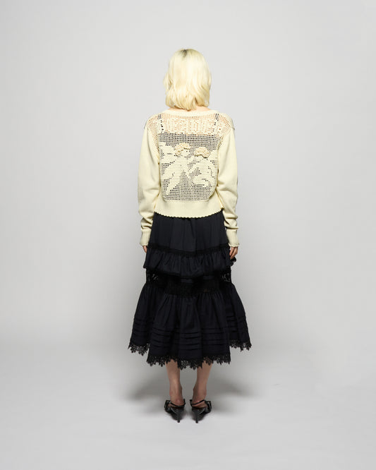 cupid in HEAVEN crochet knit cardigan Ivory【Delivery in February 2026】