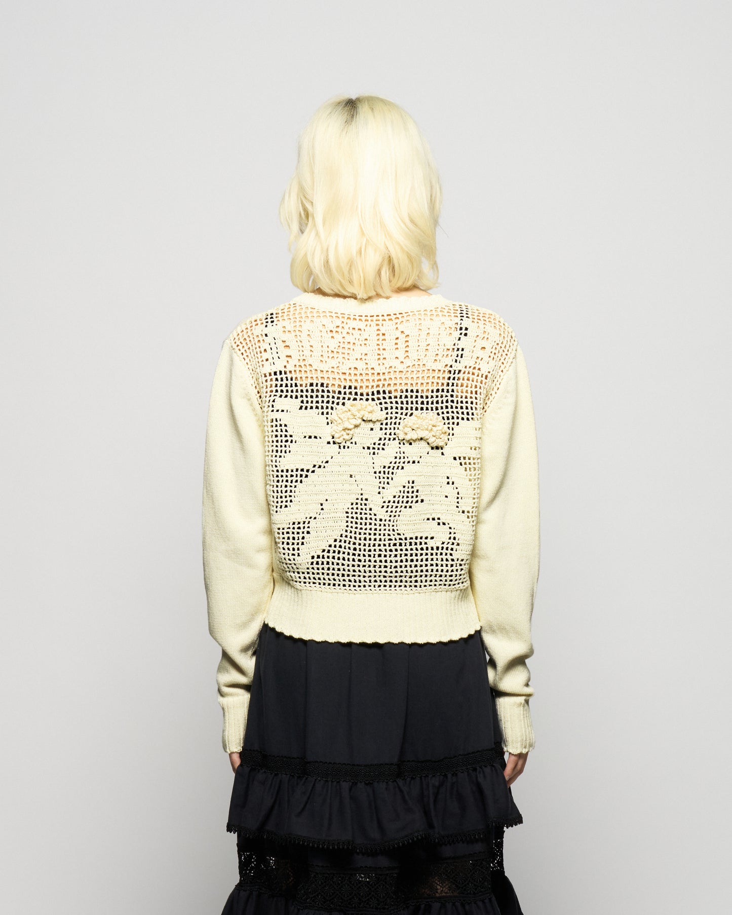 cupid in HEAVEN crochet knit cardigan Ivory【stock】