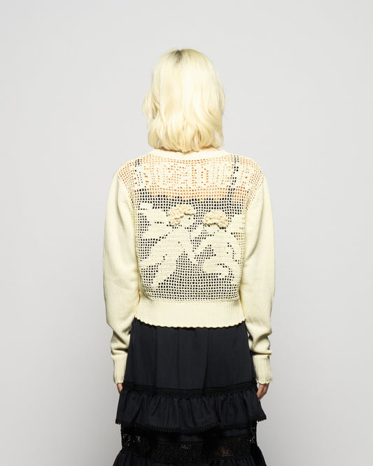 cupid in HEAVEN crochet knit cardigan Ivory【Delivery in February 2026】