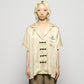 Wild bloom beads embroidery open collar shirt Champagne beige【Delivery in March 2026】