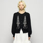 ribbon knight bijou embroidery cardigan Black【Delivery in February 2026】