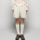 fuzzy lace layered half pants Cream【Delivery in January 2026】