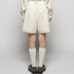 fuzzy lace layered half pants Cream【Delivery in January 2026】