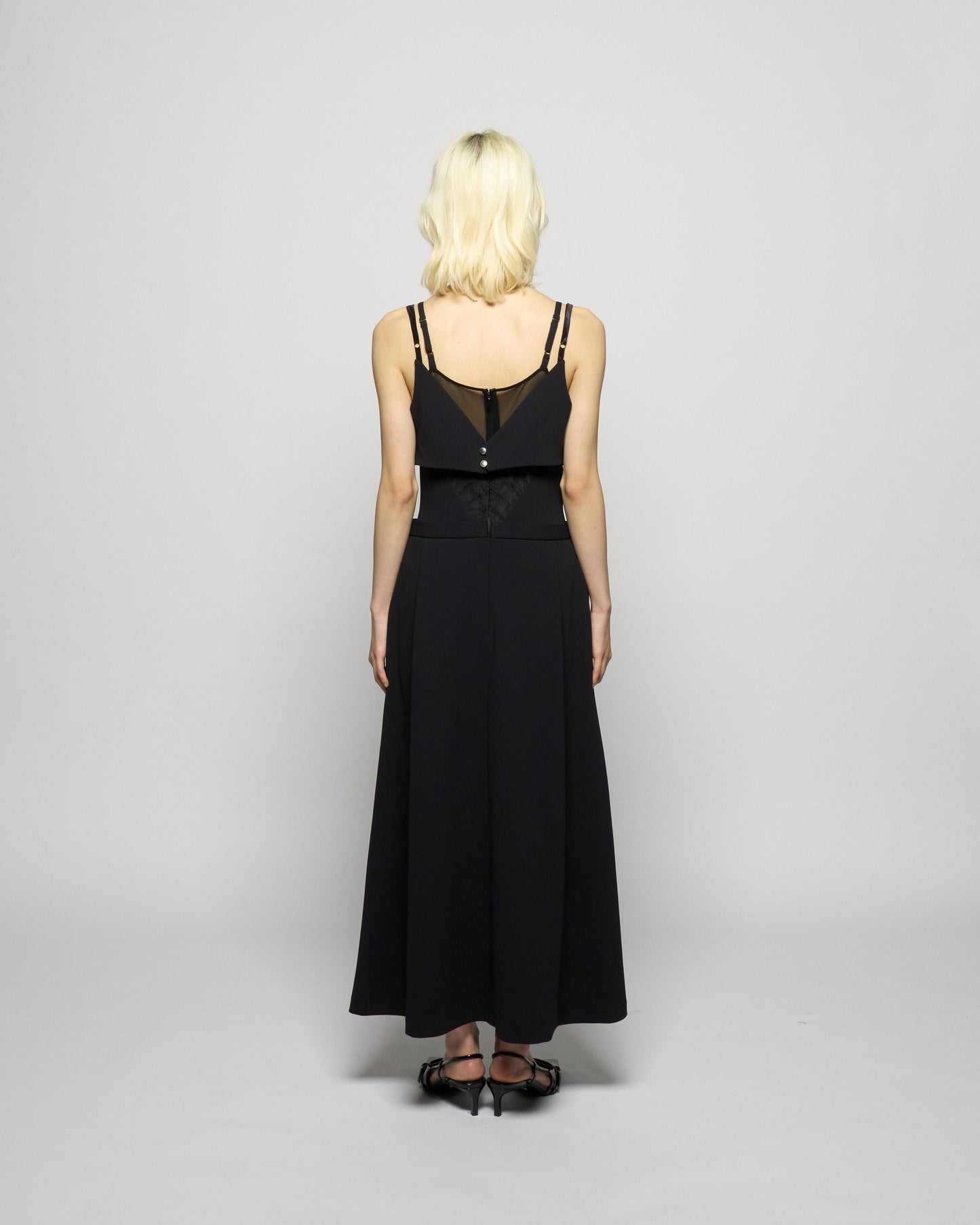 layered bra jersey cami one-piece Black【Delivery in February 2026】