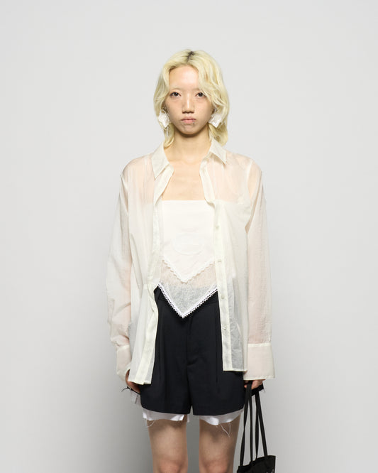 seam frayed dropped chain culottes pants Black【Delivery in February 2026】