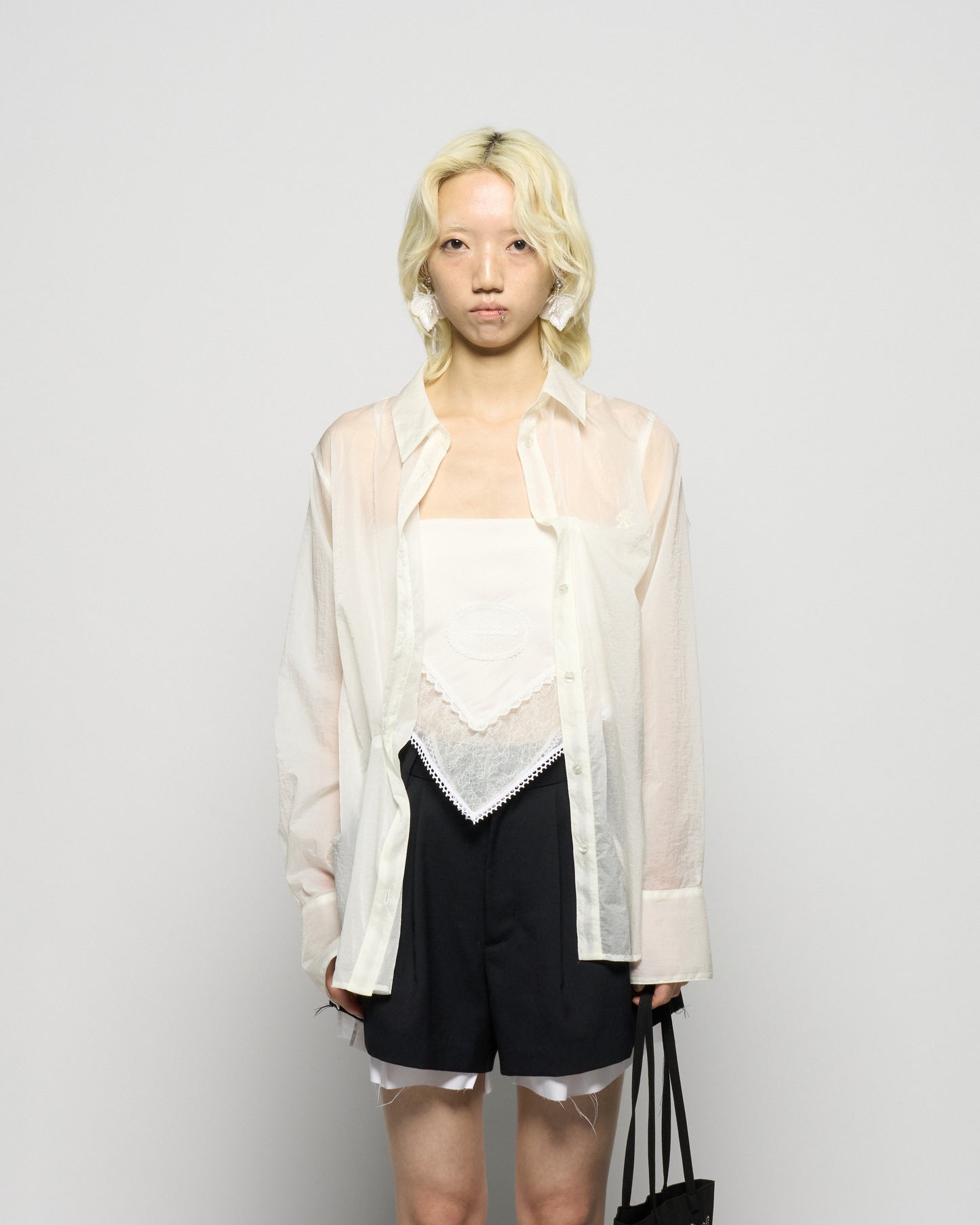 seam frayed dropped chain culottes pants Black【Delivery in February 2026】