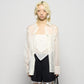 flower lace frame scarf White【Delivery in January 2026】