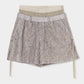 fuzzy lace layered half pants Khaki【Delivery in January 2026】