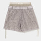 fuzzy lace layered half pants Khaki【Delivery in January 2026】