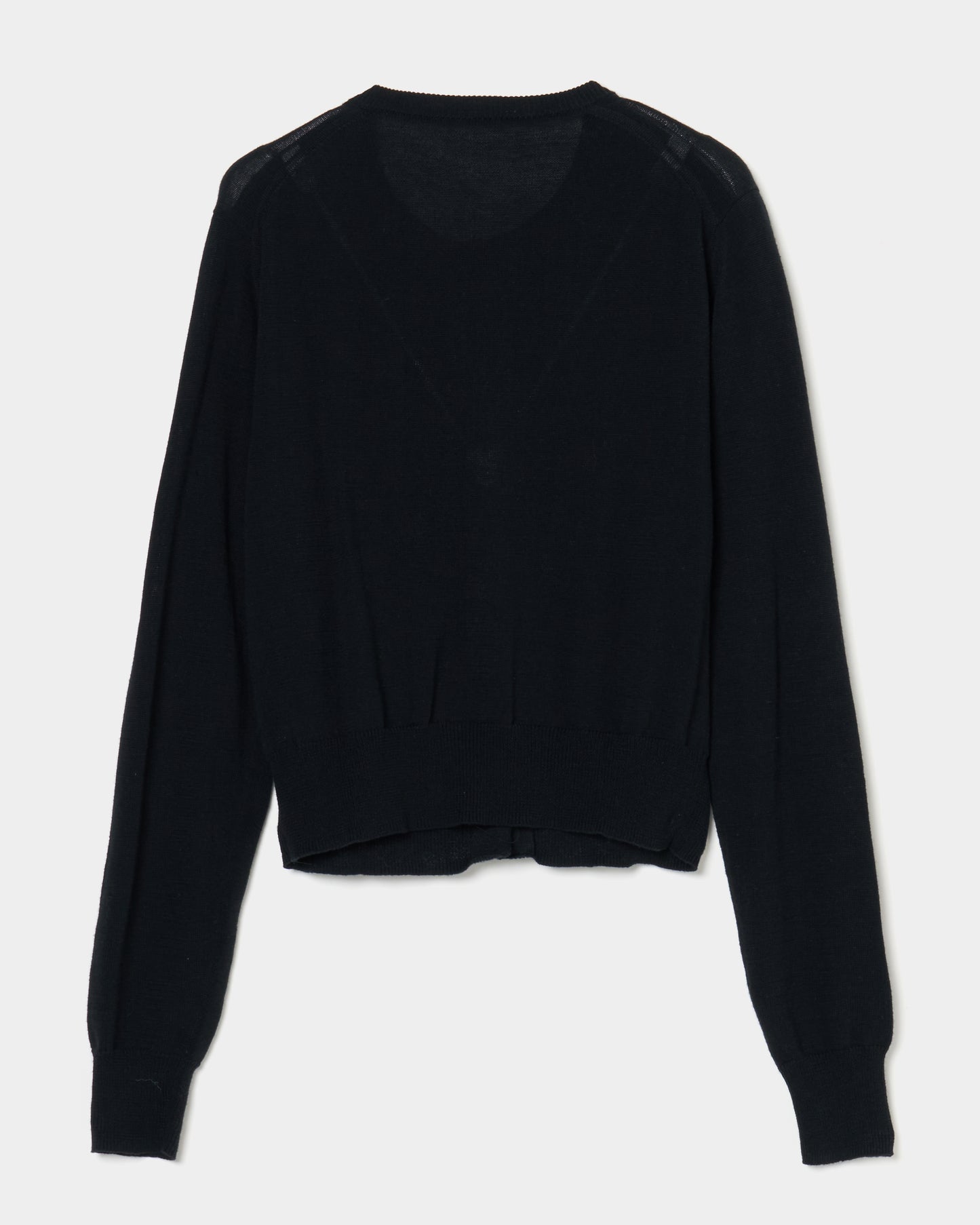 Ribbon tulle pearl embroidery cardigan Black【Delivery in February 2026】