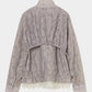 fuzzy lace drawstring blouson Khaki【Delivery in January 2026】