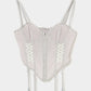 lace up garter sheer corset Smoke green【Delivery in February 2026】