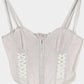 lace up garter sheer corset Smoke green【Delivery in February 2026】