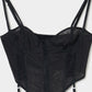 lace up garter sheer corset Black【Delivery in February 2026】