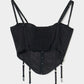 lace up garter sheer corset Black【Delivery in February 2026】