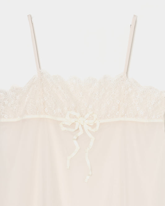 lazy ribbon sheer camisole Ivory【Delivery in February 2026】