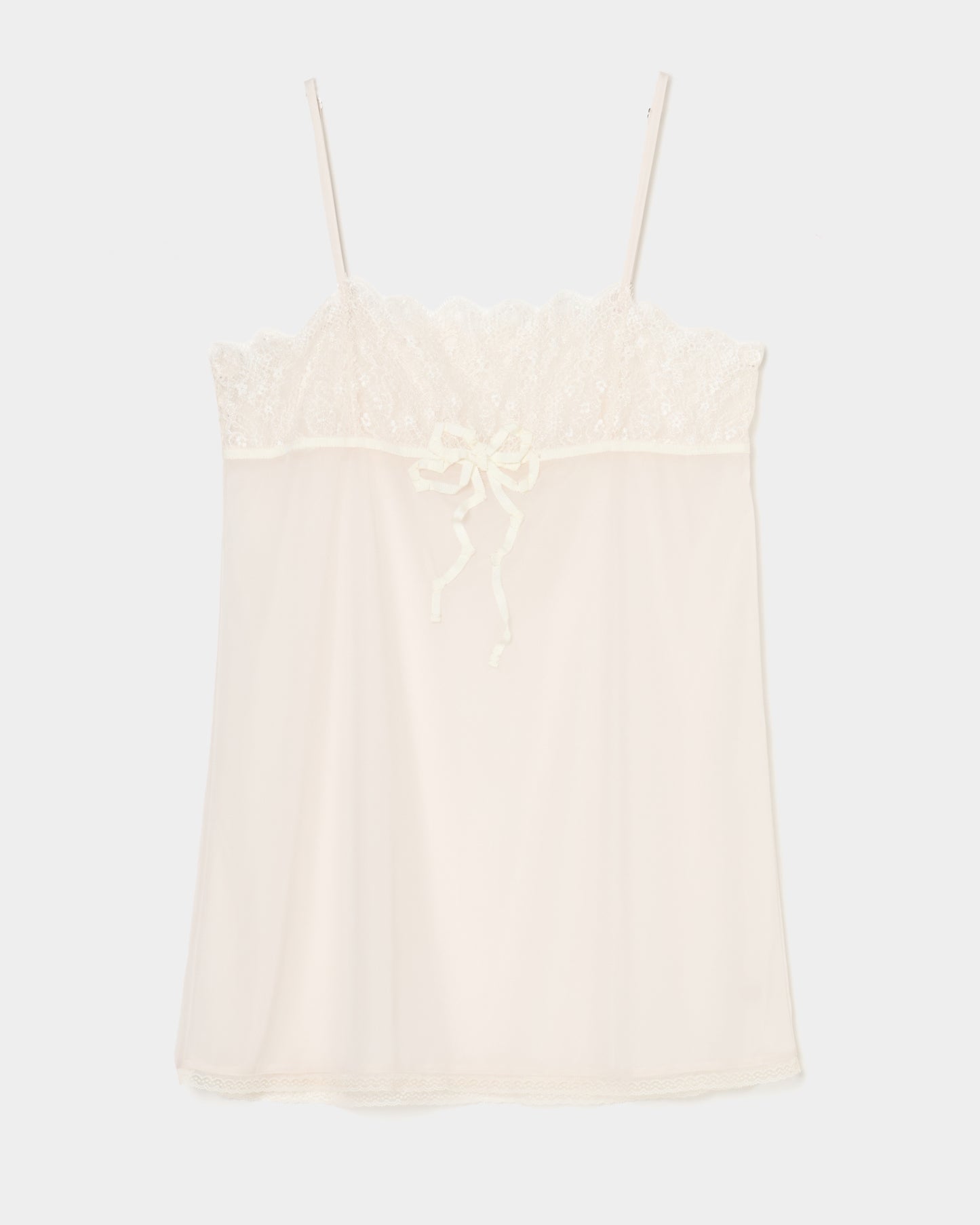 lazy ribbon sheer camisole Ivory【Delivery in February 2026】