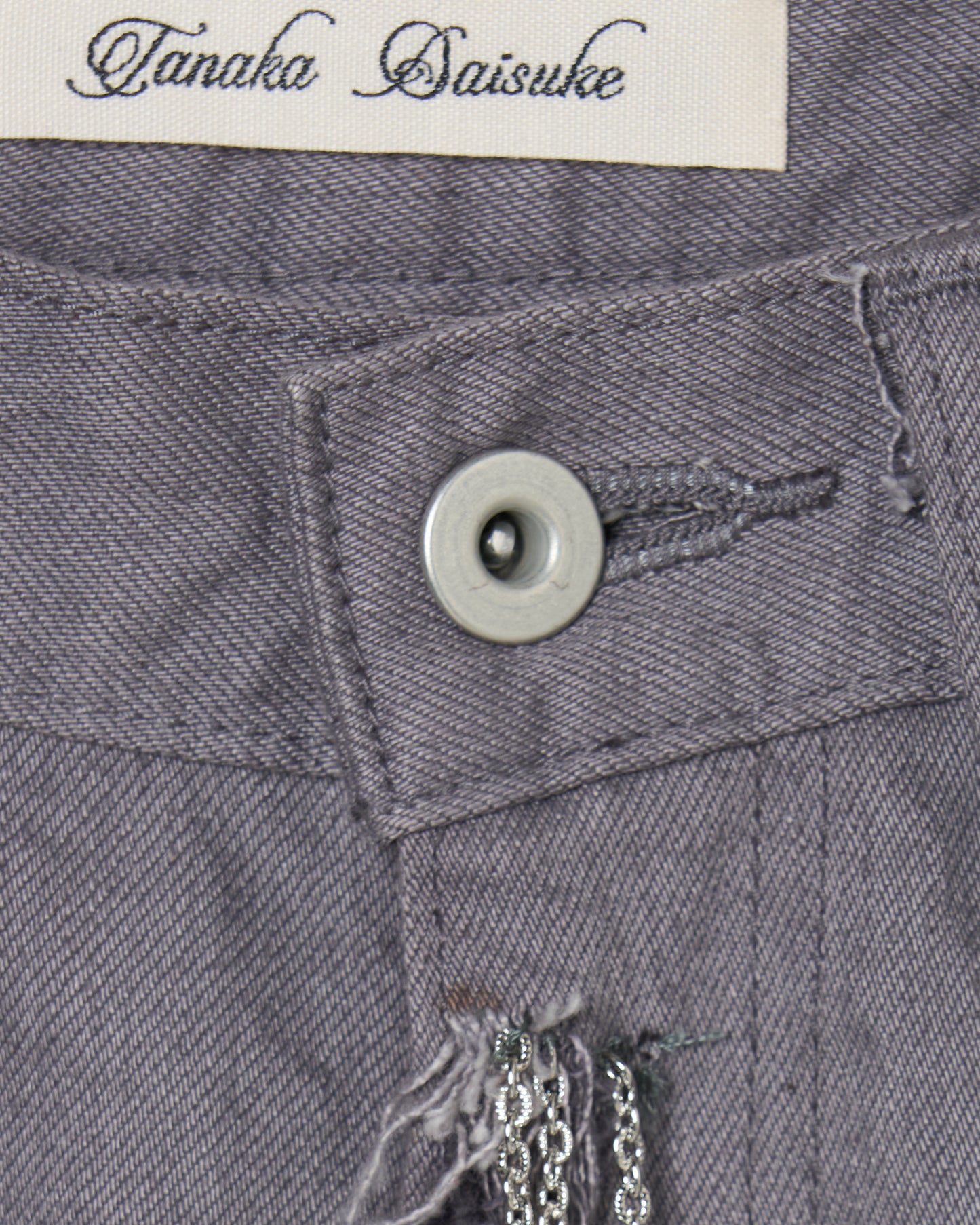 chain damaged denim pants Gray【Delivery in February 2026】
