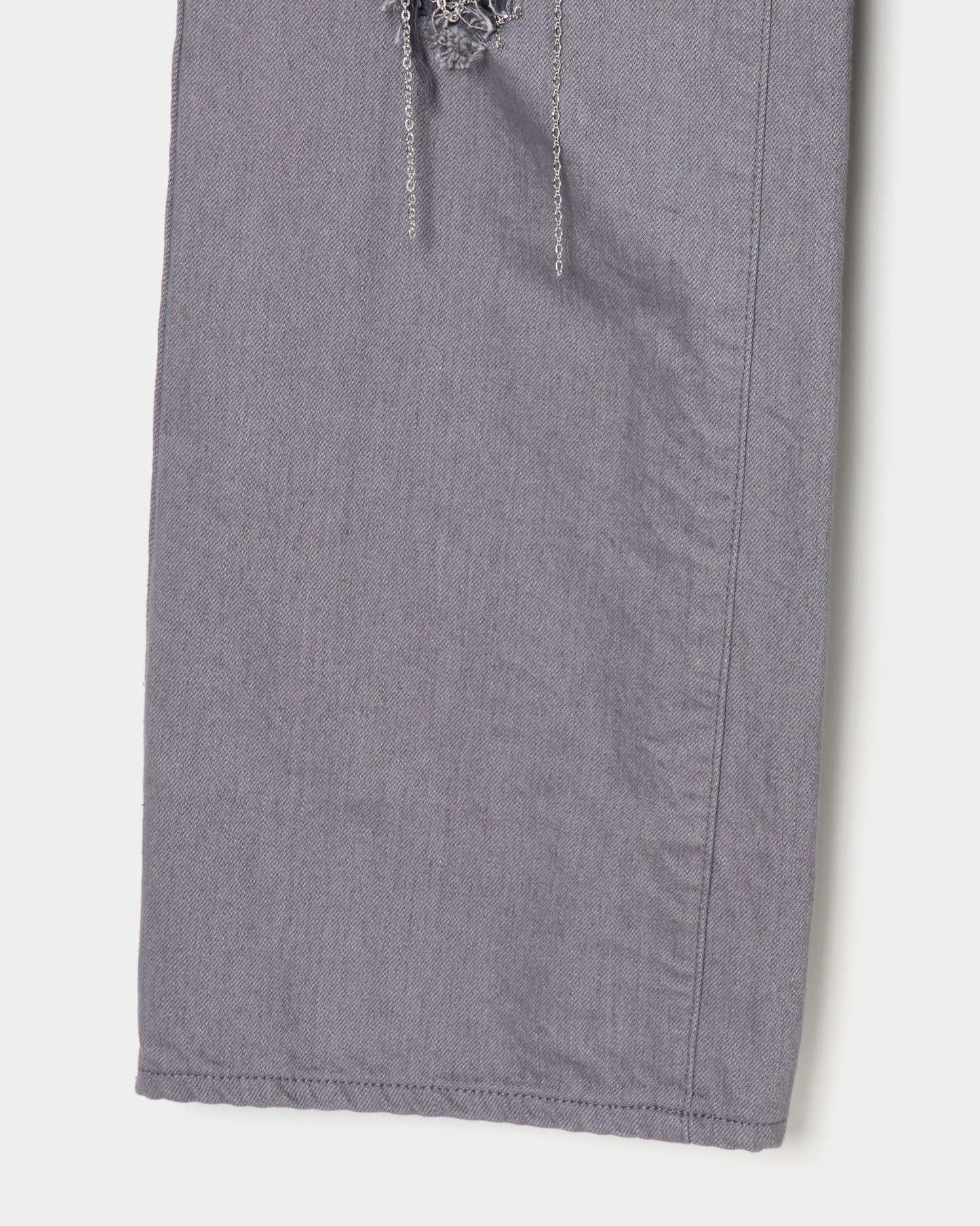 chain damaged denim pants Gray【Delivery in February 2026】
