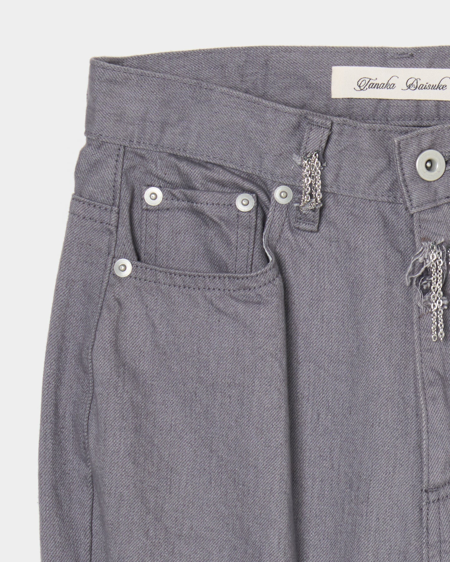 chain damaged denim pants Gray【Delivery in February 2026】
