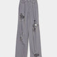chain damaged denim pants Gray【Delivery in February 2026】