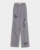 chain damaged denim pants Gray【stock】
