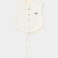back lace curtain no sleeve blouse Off white【Delivery in January 2026】