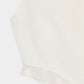 back lace curtain no sleeve blouse Off white【Delivery in January 2026】