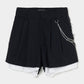 seam frayed dropped chain culottes pants Black【Delivery in February 2026】