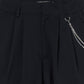 seam frayed dropped chain culottes pants Black【Delivery in February 2026】