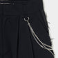 seam frayed dropped chain culottes pants Black【Delivery in February 2026】