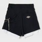 seam frayed dropped chain culottes pants Black【Delivery in February 2026】