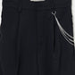 seam frayed dropped chain pants Black【Delivery in February 2026】