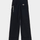 seam frayed dropped chain pants Black【Delivery in February 2026】