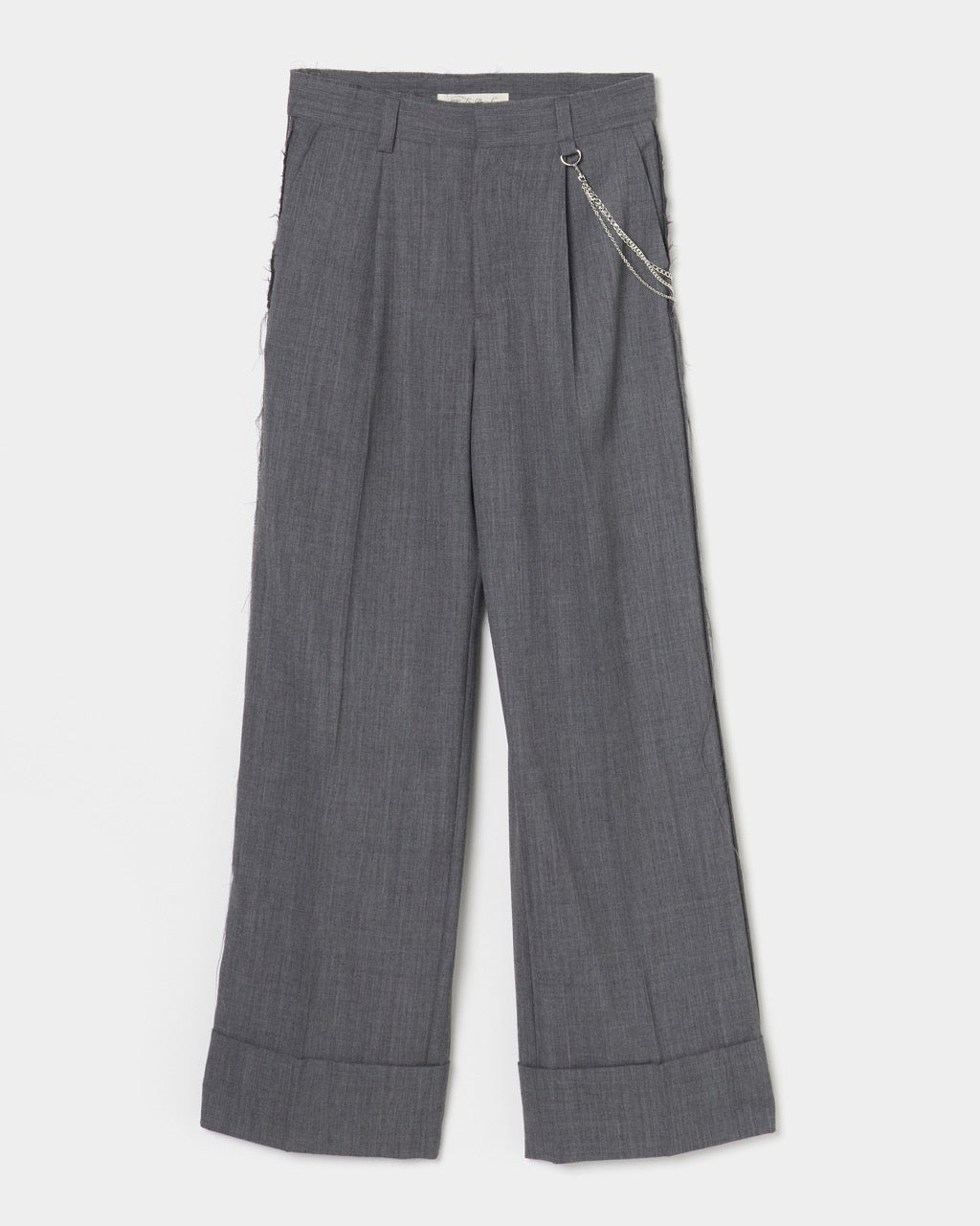 seam frayed dropped chain pants Gray【Delivery in February 2026】