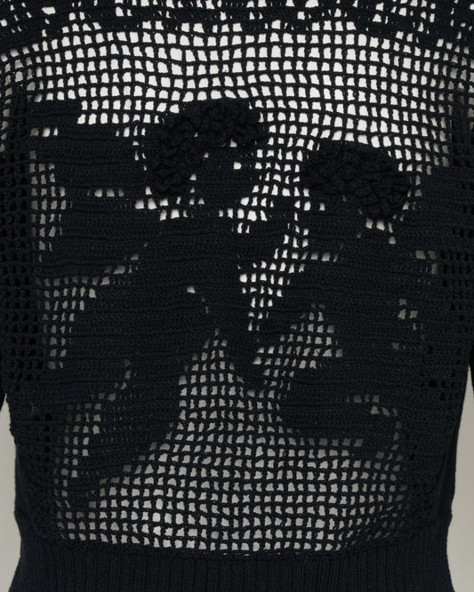 cupid in HEAVEN crochet knit cardigan Black【Delivery in February 2026】