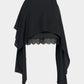 asymmetry hem layered skirt Black【Delivery in February 2026】