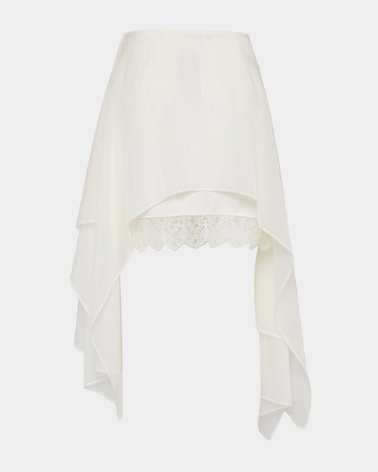 asymmetry hem layered skirt Ivory【Delivery in February 2026】