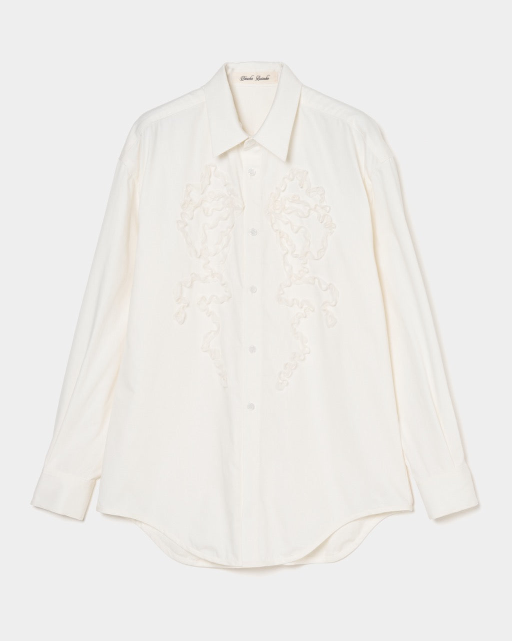 ribbon tulle embroidery shirt Off white【Delivery in January 2026】