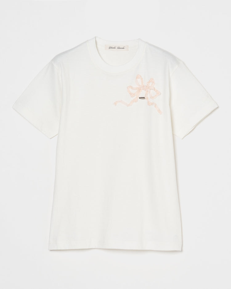 velvet lazy ribbon T-shirt【stock】